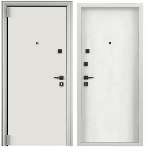 Дверь входная для квартиры Torex Super Omega PRO 950х2050, левый, тепло-шумоизоляция, антикоррозийная защита, замки 4-го класса, белый/светло-серый